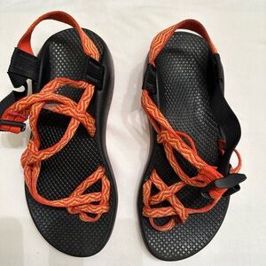 Chaco Sandals Women’s 7 Yampa ZX2 Vibram Toe Loop Orange Hiking Trail Wate